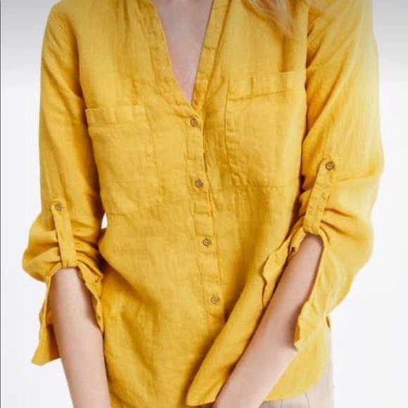 Zara Linen Shirt with Pockets - Picture 4 of 6